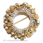 ミリアムハスケル　お花 バロックパール ブローチ