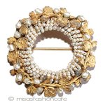 ミリアムハスケル　お花 バロックパール ブローチ