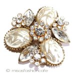 ビジューのお花ブローチ ガラス・バロックパール ビジューのお花ブローチ ガラス・バロックパール