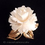 本象牙　アイボリー ローズ　ブローチ