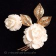 （画像用） 象牙アイボリー12Kgf ローズ　ブローチ