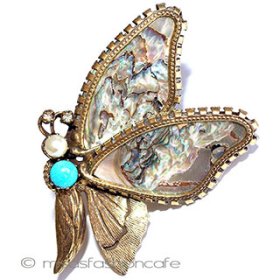 Original by Robert　 天然シェル蝶 ブローチ