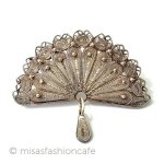 アンティークジュエリー スターリング銀製の扇 アンティークジュエリー スターリング銀製の扇