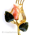 ヴィンテージジュエリー 珊瑚・翡翠のローズ ヴィンテージジュエリー 珊瑚・翡翠のローズ