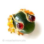 SWOBODA　スワボダ 天然石の蛙　ブローチ