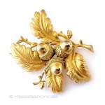 ヴィンテージジュエリー 団栗どんぐりブローチ