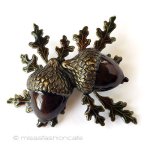 ビンテージジュエリー 団栗どんぐりブローチ