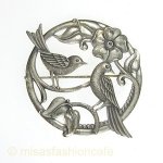 スターリングシルバー 鳥と花 銀製ブローチ スターリングシルバー 鳥と花 銀製ブローチ