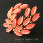 クラウントリファリ Trifari コーラルリーフ ブローチ