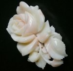 珊瑚コーラル ローズブローチ