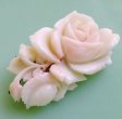 （画像用） 珊瑚コーラル ローズブローチ