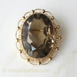 12K GE 天然トパーズ 豪華ペンダント兼ブローチ