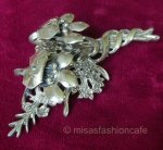 スターリングシルバー お花ブーケ　ブローチ