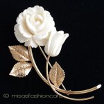 象牙アイボリー 12Kgf 　ローズ　ブローチ
