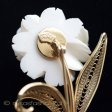 （画像用） 象牙アイボリー 12Kgf 　ローズ　ブローチ