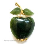 パール・翡翠の林檎 ヴィンテージブローチ パール・翡翠の林檎 ヴィンテージブローチ