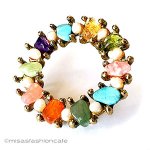 SWOBODA　スワボダ 真珠・天然石の花リース