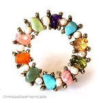 SWOBODA　スワボダ 真珠・天然石の花リース