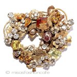 バロックパール＆RSの花 ブローチ兼ペンダント