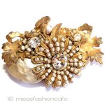 ミリアムハスケル バロックパール花ブローチ