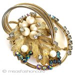 パールＲＳ金葉ブローチ