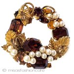 Austriaオーストリア刻印 RSパール葡萄ブローチ