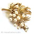 （画像用） Trifari　 トリファリ パール金葉ブローチ