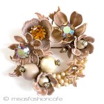 エナメル・RS・パール お花リースブローチ エナメル・RS・パール お花リースブローチ