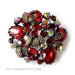 Regency リージェンシー クリスタル&葉 ブローチ Regency リージェンシー クリスタル&葉 ブローチ