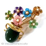 SWOBODA・スワボダ 真珠・天然石の花瓶ブローチ SWOBODA・スワボダ 真珠・天然石の花瓶ブローチ