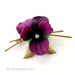 ヴィンテージアクセサリー パンジーすみれ花ブローチ