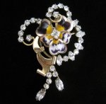 14Kgfスミレのお花 ペンダント兼ブローチ