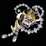 14Kgfスミレのお花 ペンダント兼ブローチ