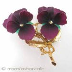 ヴィンテージジュエリー パンジーすみれブローチ ヴィンテージジュエリー パンジーすみれブローチ