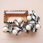 Germany ブローチ ロゼクリスタル&パール Germany ブローチ ロゼクリスタル&パール