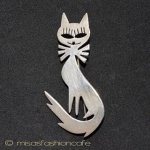 スターリングシルバー 　猫ねこ　ブローチ