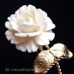 象牙アイボリー12K gf ローズ　ブローチ