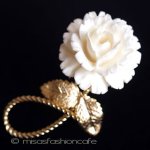 象牙アイボリー12K gf ローズ　ブローチ