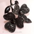 （画像用） Blackすみれの花　ブローチ