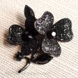 （画像用） Blackすみれの花　ブローチ