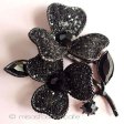 （画像用） Blackすみれの花　ブローチ