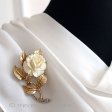（画像用） 本象牙　アイボリー ローズ　ブローチ