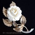 （画像用） 本象牙　アイボリー ローズ　ブローチ