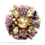 Ｄｅ　Ｍａｒｉｏ　ＮＹＣ刻印　 デマリオ　花ブローチ