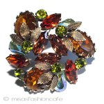 ヴィンテージブローチ Regency ガラス&葉 ヴィンテージブローチ Regency ガラス&葉