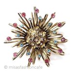 アンティーク 12K刻印 フローラル花 ブローチ アンティーク 12K刻印 フローラル花 ブローチ