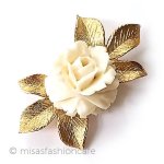 象牙アイボリー 14Kgf ローズの花 ブローチ 象牙アイボリー 14Kgf ローズの花 ブローチ