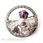 スコットランド製ブローチ 銀製 アザミのお花 スコットランド製ブローチ 銀製 アザミのお花