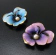 （画像用） パンジー・すみれの花 ブローチ2点セット