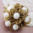 （画像用） マザーオブパールのお花 フラワーブーケブローチ　